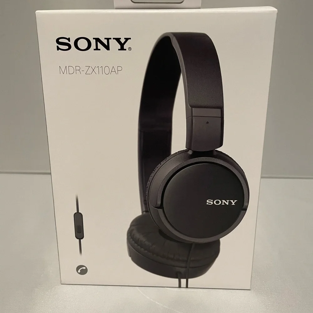 COPY - Sony ZX Series Wired On-Ear Headphones Mic, Black MDR-ZX110AP